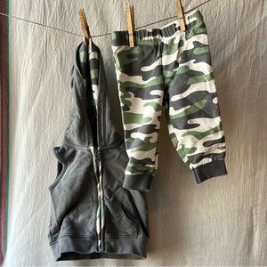 Carter’s Camo Vest and Leggings. Never worn (no tags). 9m.